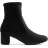 DREAM PAIRS Women’s Fitted Stretch Ankle Boots Fashion Low Chunky Heel Almond Toe Fall Heeled Booties Shoes(Black-suede)