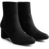 DREAM PAIRS Women’s Fitted Stretch Ankle Boots Fashion Low Chunky Heel Almond Toe Fall Heeled Booties Shoes(Black-suede)