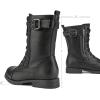 DREAM PAIRS Women’s Mid Calf Built-in Wallet Pocket Lace up Military Combat Boots(All Black)