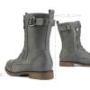 DREAM PAIRS Women’s Mid Calf Built-in Wallet Pocket Lace up Military Combat Boots(All Grey)