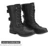 DREAM PAIRS Women’s Mid Calf Built-in Wallet Pocket Lace up Military Combat Boots(Black)