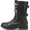 DREAM PAIRS Women’s Mid Calf Built-in Wallet Pocket Lace up Military Combat Boots(Classic Black)