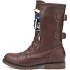 DREAM PAIRS Women’s Mid Calf Built-in Wallet Pocket Lace up Military Combat Boots(Classic Burgundy)