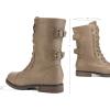 DREAM PAIRS Women’s Mid Calf Built-in Wallet Pocket Lace up Military Combat Boots(Khaki)