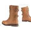 DREAM PAIRS Women’s Mid Calf Built-in Wallet Pocket Lace up Military Combat Boots(Terran-camel)