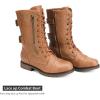 DREAM PAIRS Women’s Mid Calf Built-in Wallet Pocket Lace up Military Combat Boots(Terran-camel)