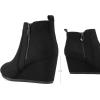 DREAM PAIRS Women’s Suede Low Wedges Ankle Boots(Black/Suede)