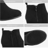 DREAM PAIRS Women’s Suede Low Wedges Ankle Boots(Black/Suede)