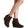 DREAM PAIRS Women’s Suede Low Wedges Ankle Boots(Coffee/Suede)