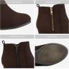 DREAM PAIRS Women’s Suede Low Wedges Ankle Boots(Coffee/Suede)
