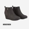 DREAM PAIRS Women’s Suede Low Wedges Ankle Boots(Grey/Suede)