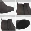 DREAM PAIRS Women’s Suede Low Wedges Ankle Boots(Grey/Suede)