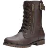 DREAM PAIRS Women’s Mid Calf Built-in Wallet Pocket Lace up Military Combat Boots(All Brown)
