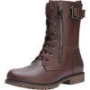 DREAM PAIRS Women’s Mid Calf Built-in Wallet Pocket Lace up Military Combat Boots(All Burgundy)