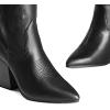 DREAM PAIRS Cowboy Boots For Women, Comfortable Pull On Zipper Chunky Heel Pointed Toe Embroidered Western Cowgirl Knee High Boots(Black)