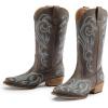 DREAM PAIRS Women’s Cowboy Boots Mid Calf Cowgirl Boots Square Toe Chunky Heel Embroidery Stitched Western Boots(Brown)