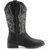DREAM PAIRS Women’s Cowboy Cowgirl Boots Embroidered Square Toe Mid Calf Western Boots Fashion Dress Chunky Low Heel Shoes for Theme Party Country Concert(Black)