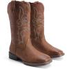 DREAM PAIRS Women’s Cowboy Cowgirl Boots Embroidered Square Toe Mid Calf Western Boots Fashion Dress Chunky Low Heel Shoes for Theme Party Country Concert(Dark Brown)