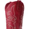 DREAM PAIRS Women’s Cowboy Cowgirl Boots Embroidered Square Toe Mid Calf Western Boots Fashion Dress Chunky Low Heel Shoes for Theme Party Country Concert(Red)