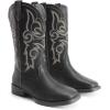 DREAM PAIRS Women’s Cowboy Cowgirl Boots Embroidered Square Toe Mid Calf Western Boots Fashion Dress Chunky Low Heel Shoes for Theme Party Country Concert(Black)
