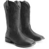 DREAM PAIRS Women’s Cowboy Cowgirl Boots Embroidered Square Toe Mid Calf Western Boots Fashion Dress Chunky Low Heel Shoes for Theme Party Country Concert(All Black)