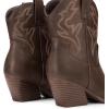 DREAM PAIRS Women’s Cowboy Cowgirl Boots Embroidered Stitched Short Western Boots Low Chunky Heel Pointed Toe Ankle Booties(Brown)