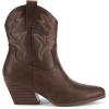 DREAM PAIRS Women’s Cowboy Cowgirl Boots Embroidered Stitched Short Western Boots Low Chunky Heel Pointed Toe Ankle Booties(Brown)