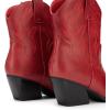 DREAM PAIRS Women’s Cowboy Cowgirl Boots Embroidered Stitched Short Western Boots Low Chunky Heel Pointed Toe Ankle Booties(Red)