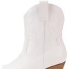 DREAM PAIRS Women’s Cowboy Cowgirl Boots Embroidered Stitched Short Western Boots Low Chunky Heel Pointed Toe Ankle Booties(White)