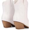 DREAM PAIRS Women’s Cowboy Cowgirl Boots Embroidered Stitched Short Western Boots Low Chunky Heel Pointed Toe Ankle Booties(White)
