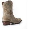 DREAM PAIRS Women’s Cowboy Cowgirl Western Ankle Boots Low Chunky Heels Square Toe Fall Short Booties Shoes(Beige)