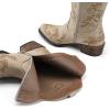 DREAM PAIRS Women’s Cowboy Cowgirl Western Ankle Boots Low Chunky Heels Square Toe Fall Short Booties Shoes(Beige)