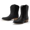DREAM PAIRS Women’s Cowboy Cowgirl Western Ankle Boots Low Chunky Heels Square Toe Fall Short Booties Shoes(Black)