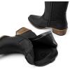 DREAM PAIRS Women’s Cowboy Cowgirl Western Ankle Boots Low Chunky Heels Square Toe Fall Short Booties Shoes(Black)