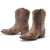 DREAM PAIRS Women’s Cowboy Cowgirl Western Ankle Boots Low Chunky Heels Square Toe Fall Short Booties Shoes(Brown)