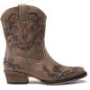 DREAM PAIRS Women’s Cowboy Cowgirl Western Ankle Boots Low Chunky Heels Square Toe Fall Short Booties Shoes(Brown)