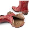 DREAM PAIRS Women’s Cowboy Cowgirl Western Ankle Boots Low Chunky Heels Square Toe Fall Short Booties Shoes(Red)