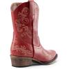 DREAM PAIRS Women’s Cowboy Cowgirl Western Ankle Boots Low Chunky Heels Square Toe Fall Short Booties Shoes(Red)