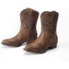 DREAM PAIRS Women’s Cowboy Cowgirl Western Ankle Boots Low Chunky Heels Square Toe Fall Short Booties Shoes(Tan)