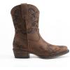 DREAM PAIRS Women’s Cowboy Cowgirl Western Ankle Boots Low Chunky Heels Square Toe Fall Short Booties Shoes(Tan)