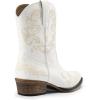 DREAM PAIRS Women’s Cowboy Cowgirl Western Ankle Boots Low Chunky Heels Square Toe Fall Short Booties Shoes(White)