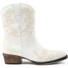 DREAM PAIRS Women’s Cowboy Cowgirl Western Ankle Boots Low Chunky Heels Square Toe Fall Short Booties Shoes(White)