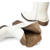 DREAM PAIRS Women’s Cowboy Cowgirl Western Ankle Boots Low Chunky Heels Square Toe Fall Short Booties Shoes(White)