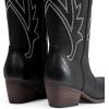 DREAM PAIRS Womens Cowboy Knee High Boots Comfortable Pull On Side Zipper Chunky Heel Embroidered Western Cowgirl Boots Retro Tall Boot(Black)