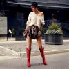 DREAM PAIRS Womens Cowboy Knee High Boots Comfortable Pull On Side Zipper Chunky Heel Embroidered Western Cowgirl Boots Retro Tall Boot(Red)