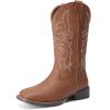 DREAM PAIRS Women’s Cowboy Cowgirl Boots Embroidered Square Toe Mid Calf Western Boots Fashion Dress Chunky Low Heel Shoes for Theme Party Country Concert(Tan)