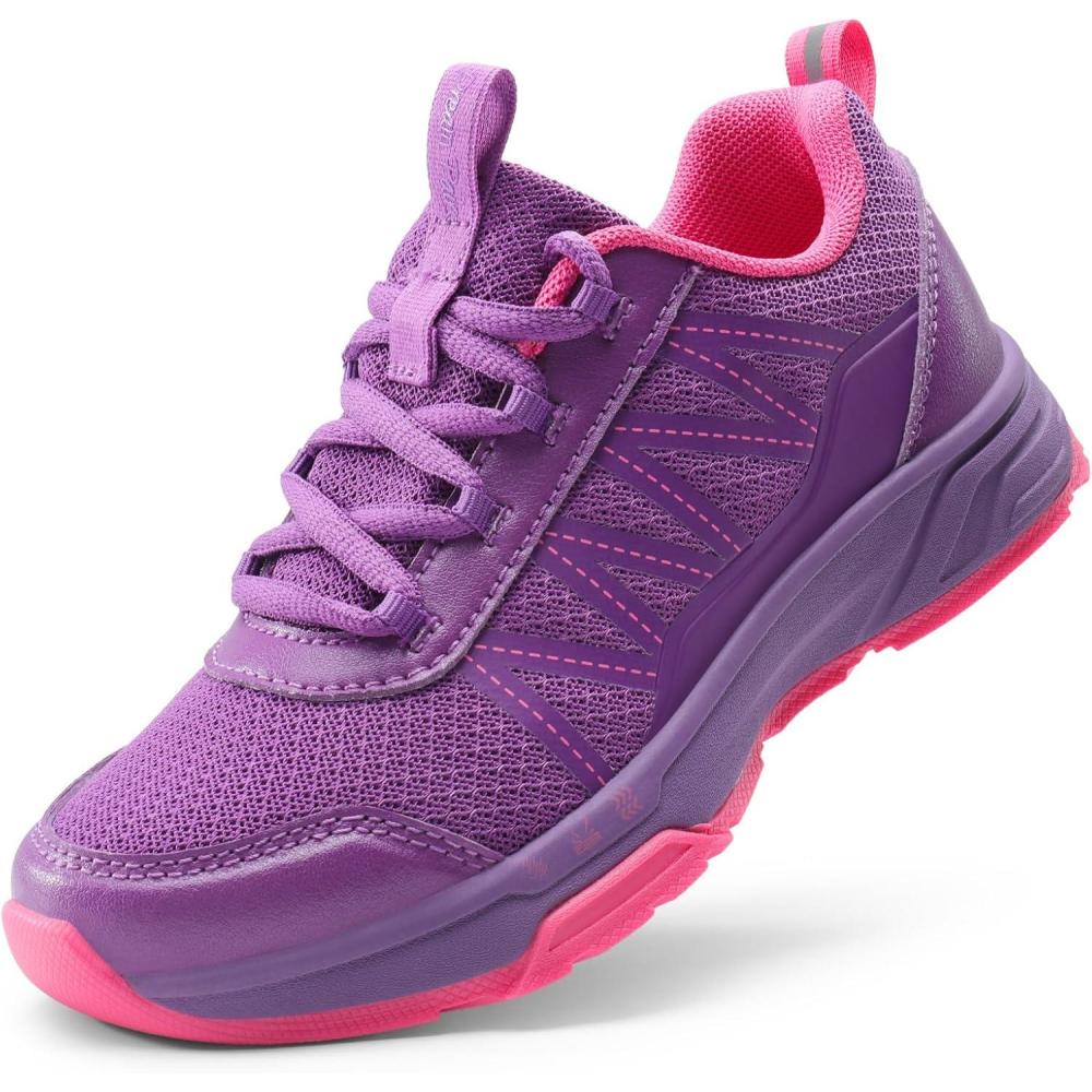 imageDREAM PAIRS Boys Girls Shoes Kids DuraPlay Tennis Footwear Non Slip Athletic Running Walking Lightweight Lace Up Sneakers for LittleBig KidPurple