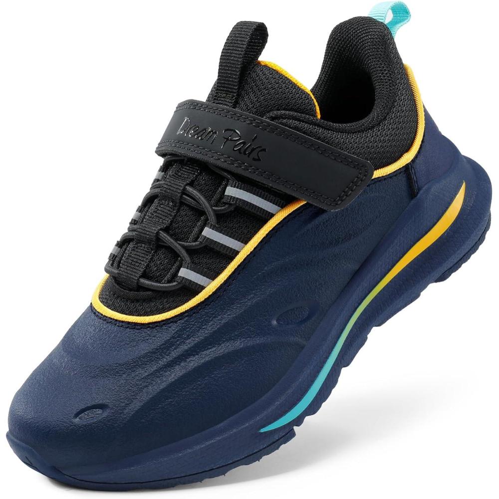 imageDREAM PAIRS Boys Girls Shoes Kids DuraPlay Tennis Running Athletic Protective Walking Sneakers for LittleBig KidDark BlueBlack