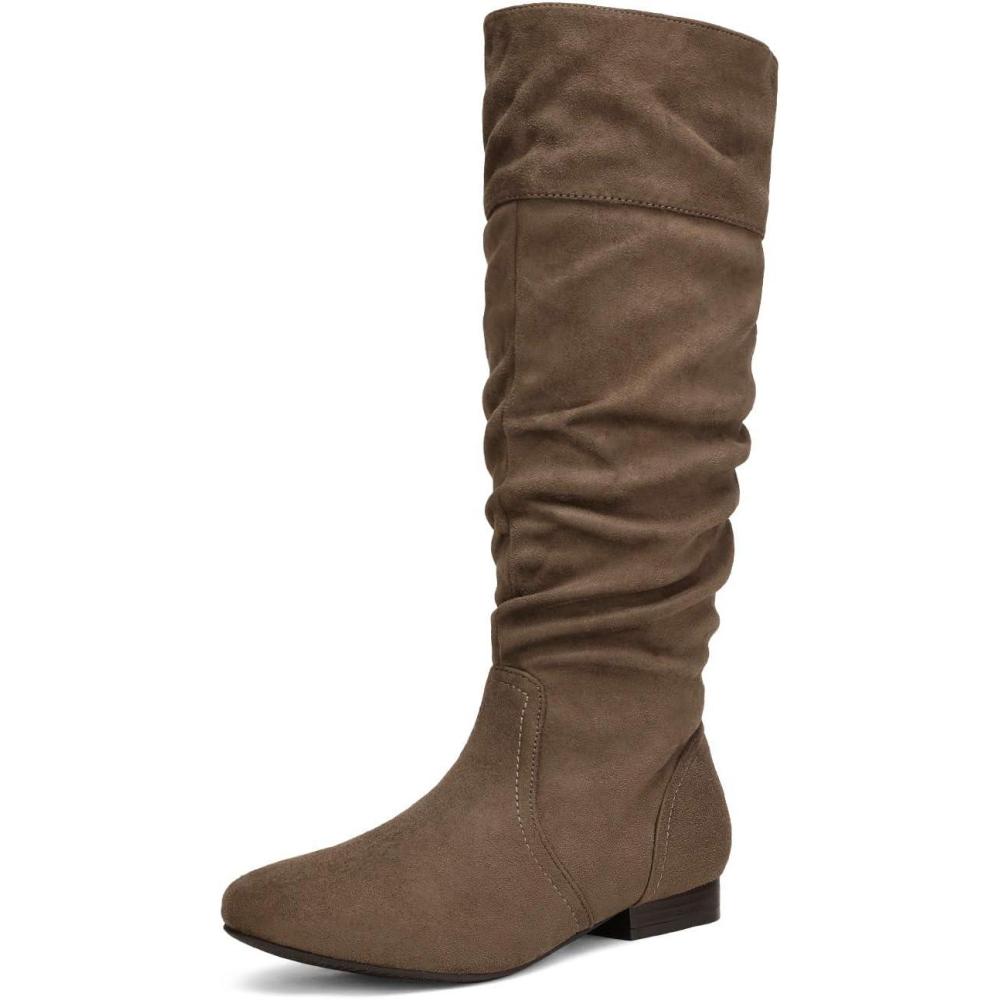 imageDREAM PAIRS Womens Knee High Pull On Fall Weather Winter BootsTaupe
