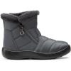 DREAM PAIRS Winter Boots for Women Warm Fur Lined with Zipper Flat Ankle Boots Comfortable Lightweight Outdoor Indoor Booties(Grey)